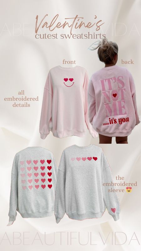 Valentine’s Day outfit 😍 all detailing is embroidered! 

heart // love // teacher // galentines // comfy // sweatshirts // oversized fit 

#LTKplussize #LTKsalealert #LTKstyletip