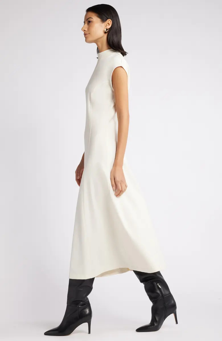 Mock Neck Ponte Midi Dress | Nordstrom