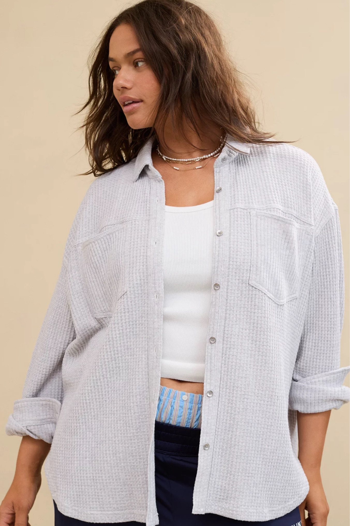 AERIE WAFFLE KNIT SHIRT 
One of my fave basics - I have it in 3 colors! 



#LTKFallSale #LTKFindsUnder100 #LTKSaleAlert