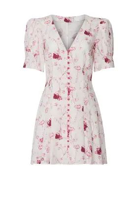 Floral Button Front Mini Dress | Rent the Runway