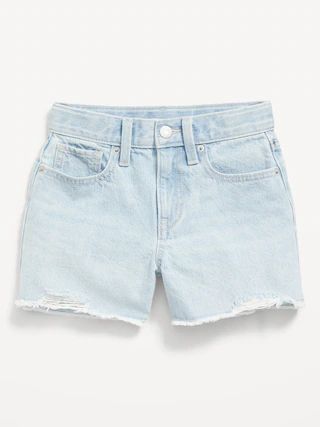 High-Waisted Light-Wash Cut-Off Jean Shorts for Girls | Old Navy (US)