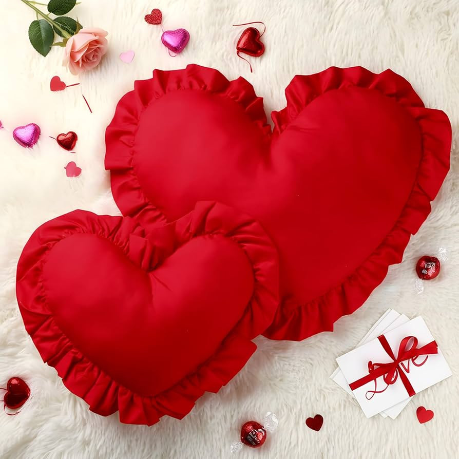 2 Pcs Galentines Valentines Heart Shaped Pillows 20 Inch Valentine's Day Heart Decor Hearts Shape... | Amazon (US)