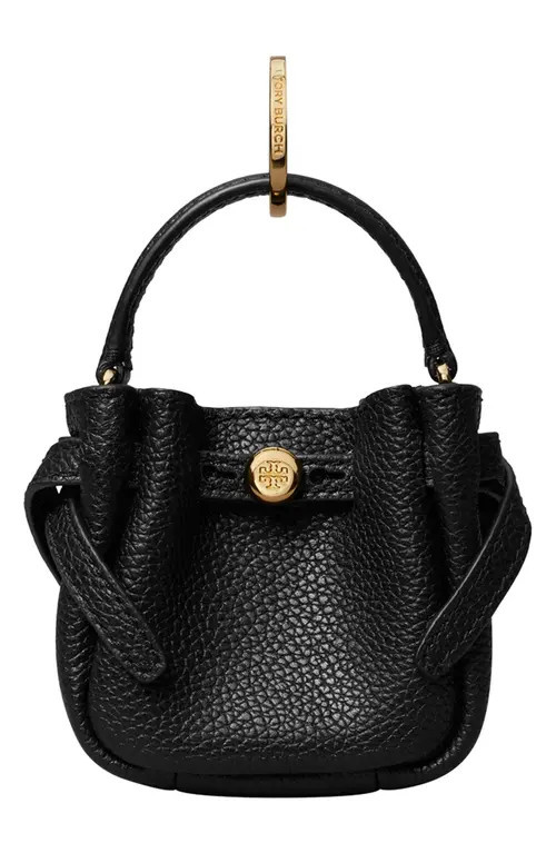 Tory Burch Romy Bucket Bag Charm in Black at Nordstrom | Nordstrom