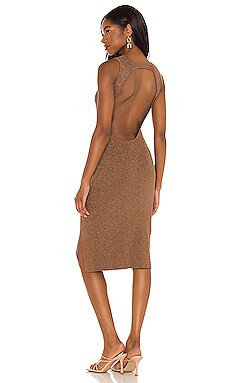 superdown Lillie Midi Dress in Brown from Revolve.com | Revolve Clothing (Global)