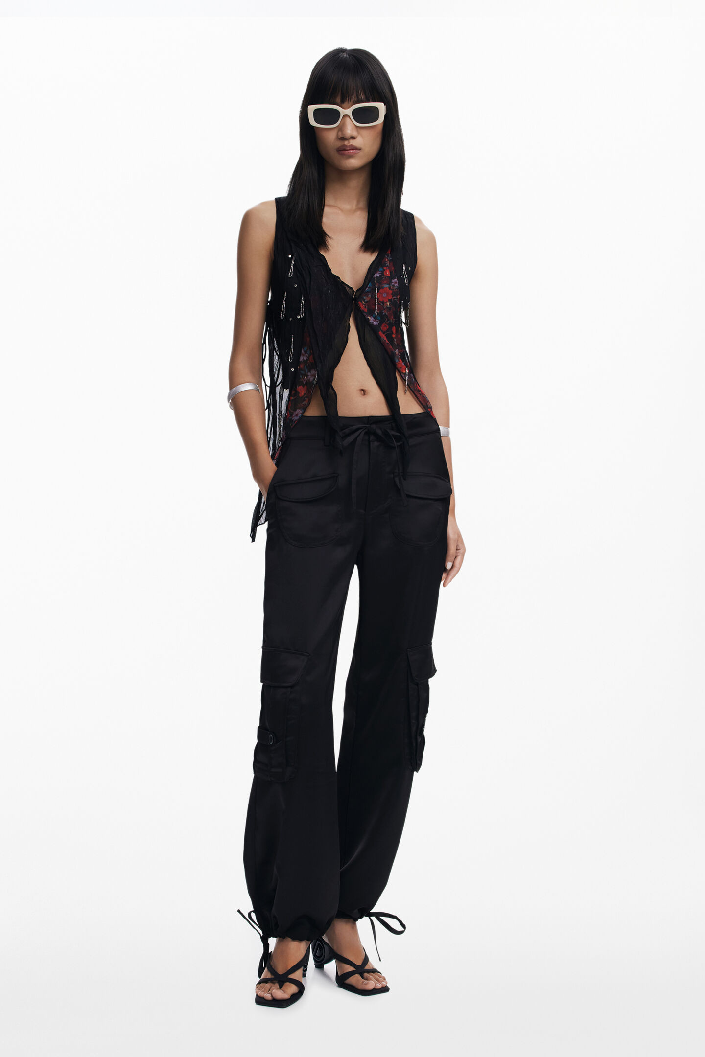 Satin cargo pants | Desigual USA,CA