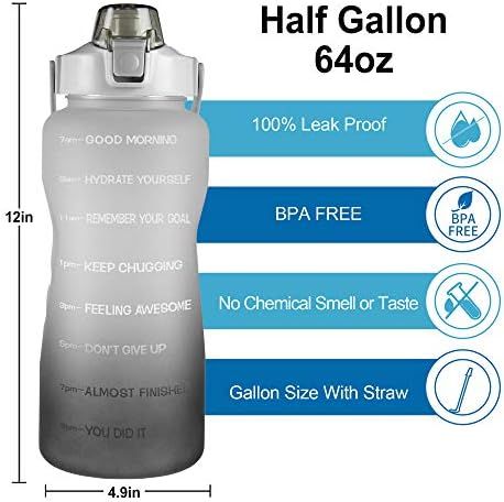 64oz Leakproof Free Drinking Water Bottle with Motivational Time Marker BPA Free for Fitness, Gym... | Amazon (US)