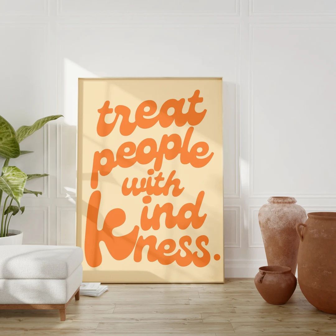 Treat People With Kindness Print | Harry Styles poster | Retro Poster | TPWK Print | Trendy Wall ... | Etsy (US)