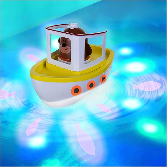 Hey Duggee Lightshow River Boat Underwater Light Show Bath Toy Boat, Floats, Projects Lights Under Water, Squirrel Club, CBeebies, Age 3 Years Plus, Red | Amazon (UK)