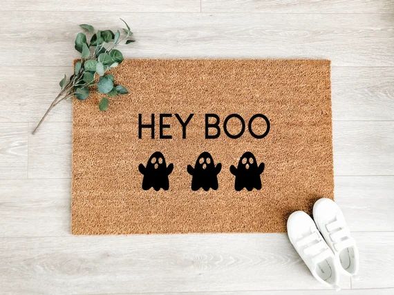 Read the full title
    Hey Boo Doormat – Fall Porch Decor - Fall Decor - Welcome Mat – Outdo... | Etsy (CAD)