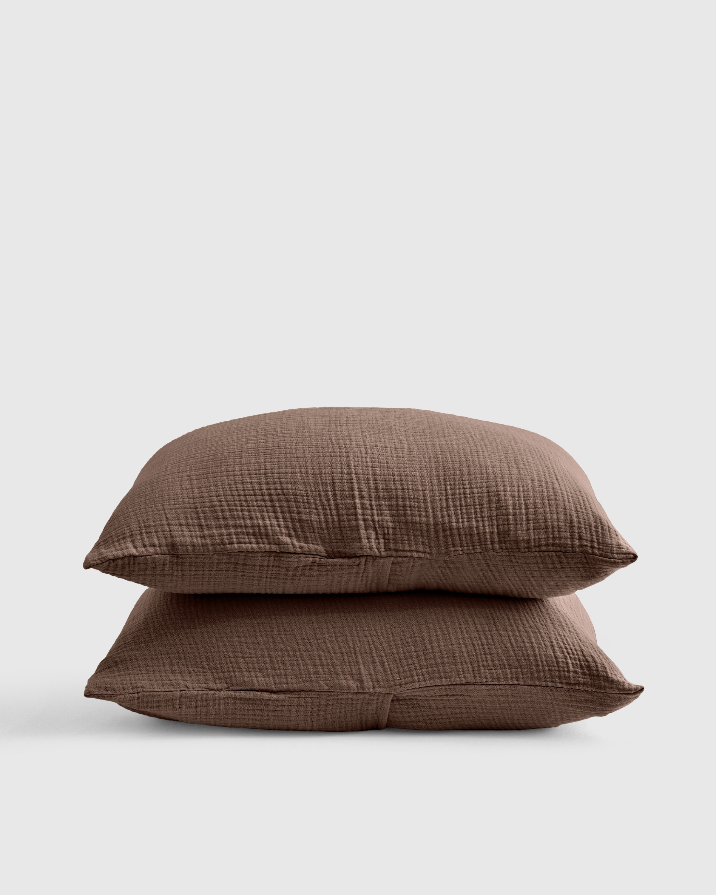 Quince | Organic Airy Gauze Sham Set in Chocolate, Size King, Cotton | Quince