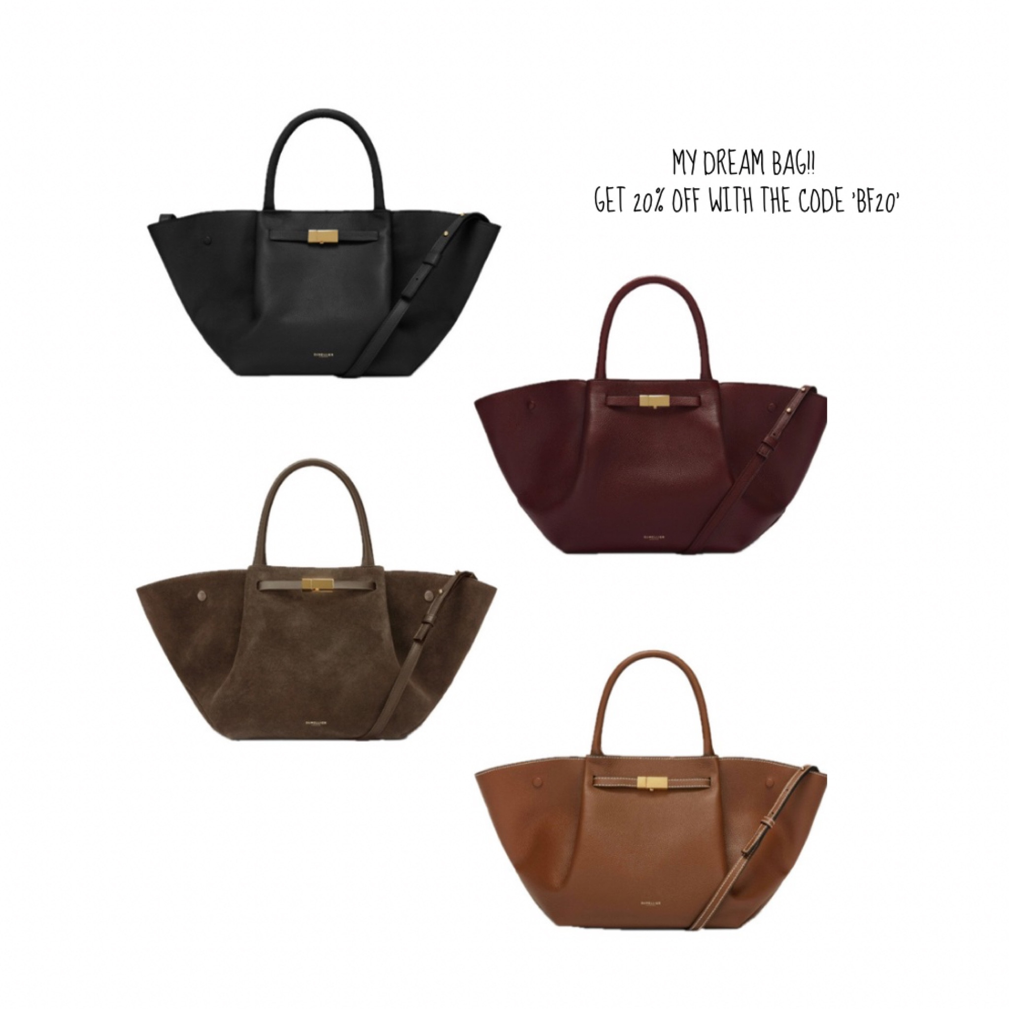 Dream bags!! Get -20% with the code ‘BF20’ 🫶🏼

#bags #demellierlondon #blackfriday #blackfridaysale 

#LTKCyberWeek #LTKGiftGuide