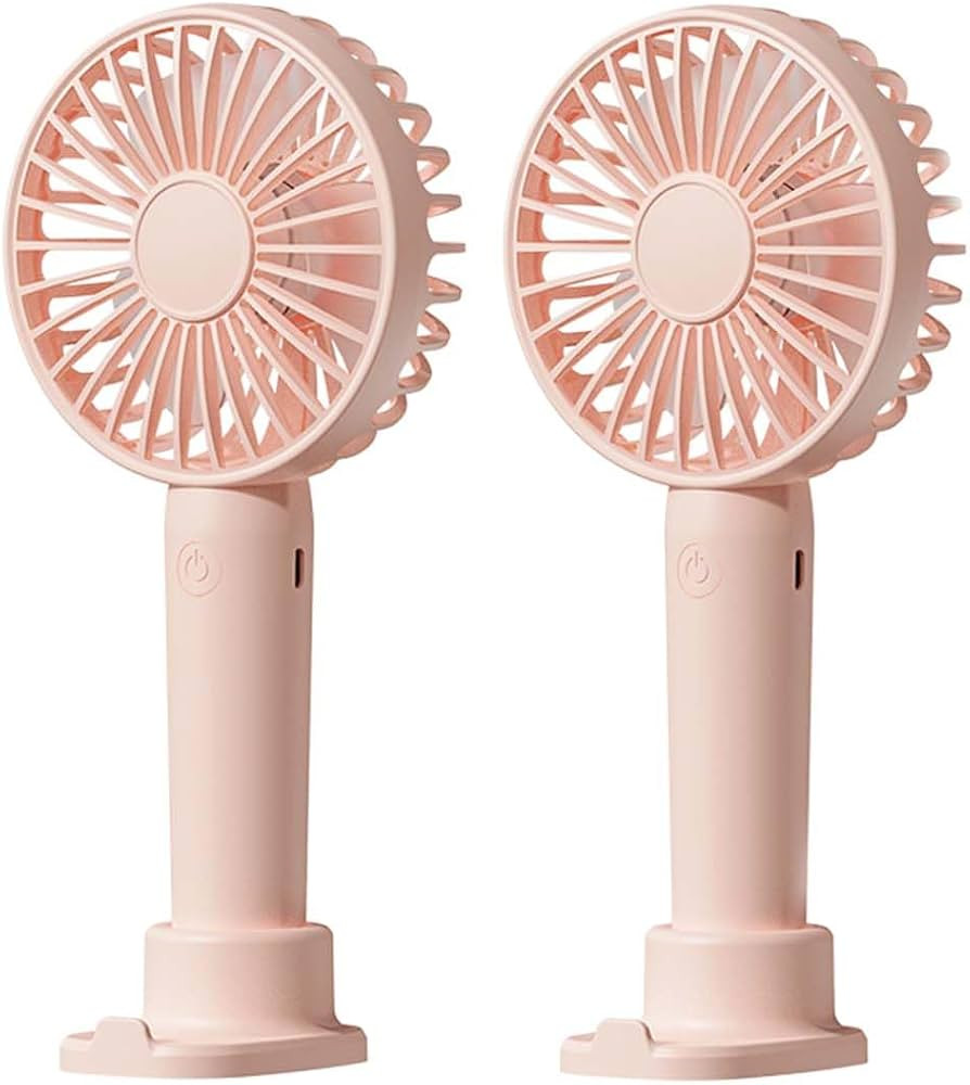 Portable Handheld Fan 2 Pack, USB Rechargeable Mini Fan, Ultra Quiet, 3 Speeds with Phone Holder ... | Amazon (US)