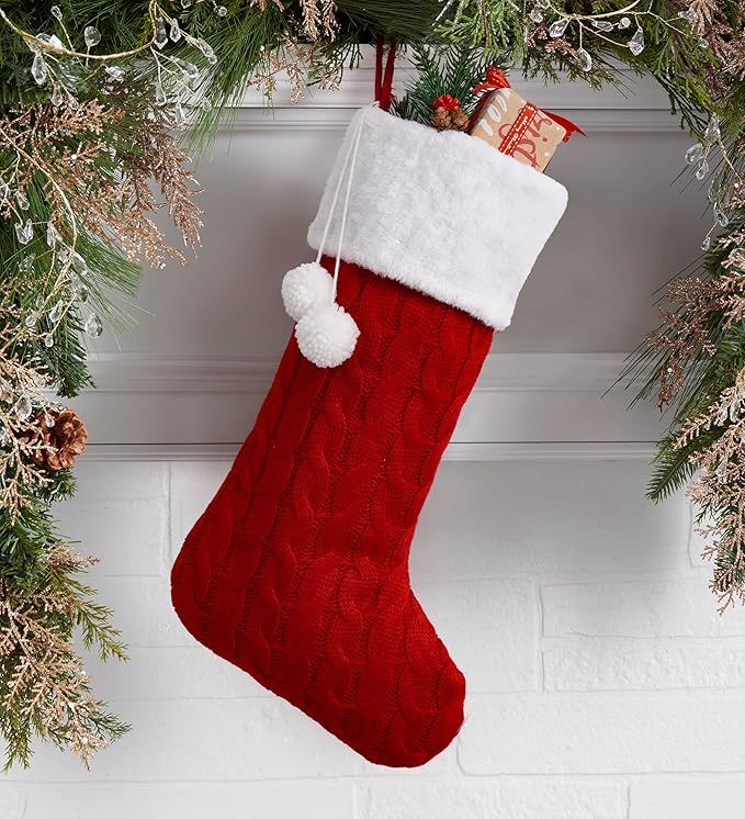 CILYDAME Christmas Stockings, 17.7 Inches Large Knit Knitting Stockings for Family Christmas Deco... | Amazon (US)