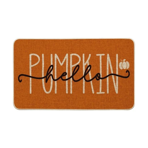 Sm:)e Fall Farmhouse Hello Pumpkin Orange Rubber Polyester Indoor Doormats, 17" x 29", Non-Slip B... | Walmart (US)