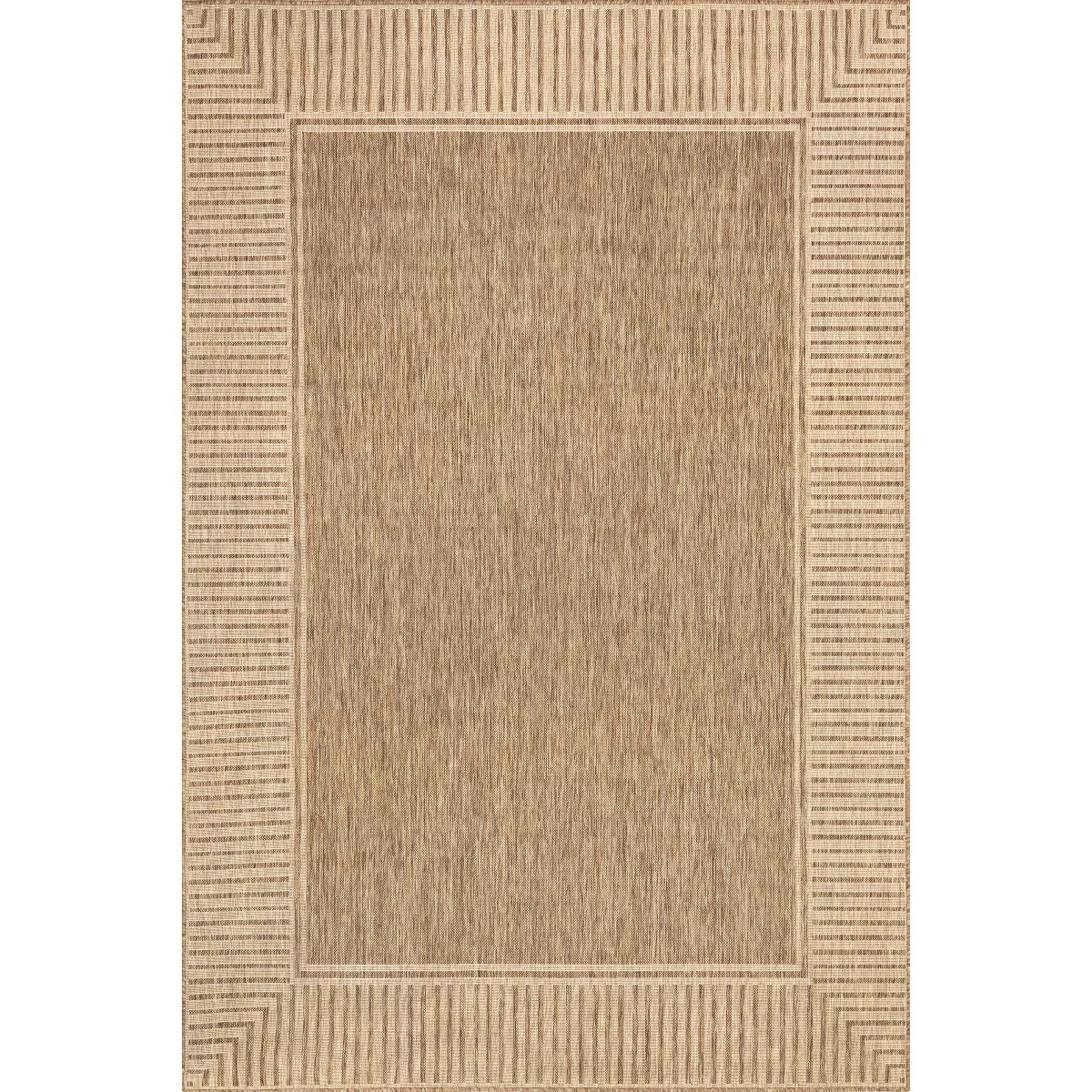 Nuloom Asha Simple Striped Indoor/Outdoor Area Rug, 3' 6" x 5', Light Brown | Target