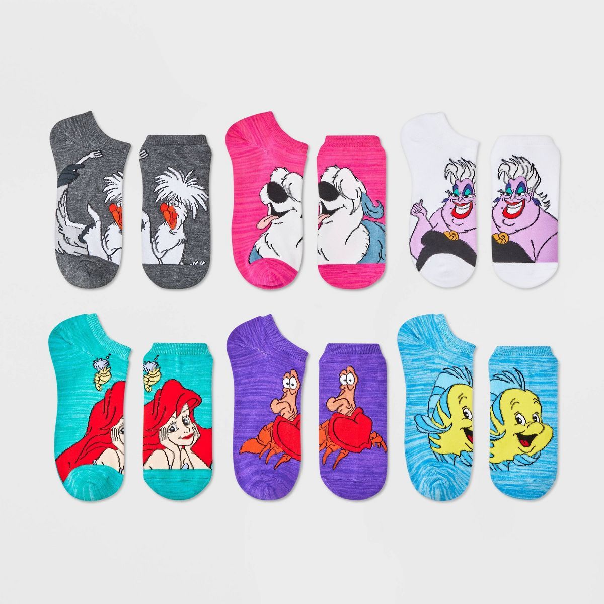 Girls' Disney The Little Mermaid 6pk No Show Socks | Target