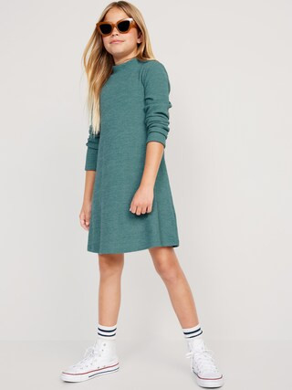 Long-Sleeve Cozy-Knit Mock-Neck Dress for Girls | Old Navy (US)