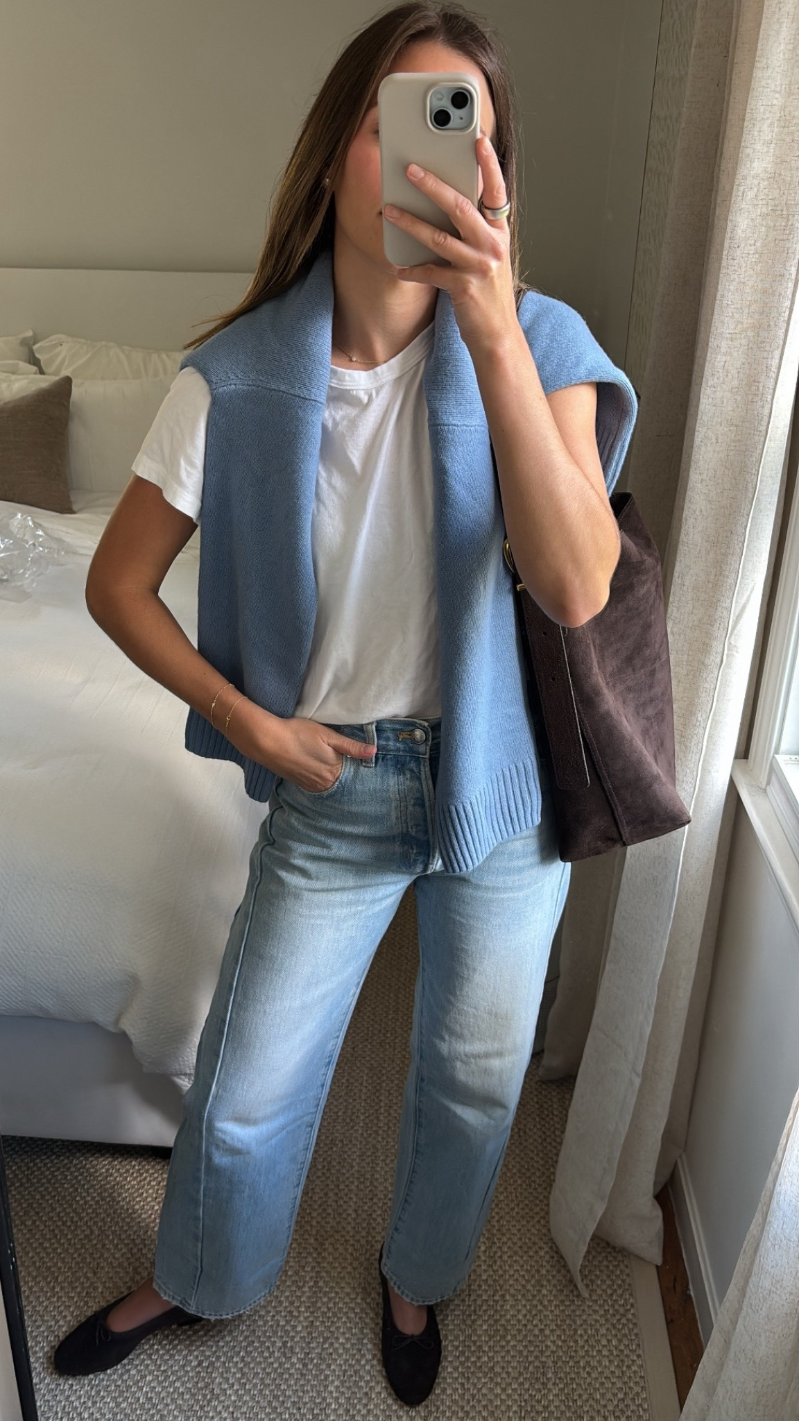 Tee - sized up to medium
Denim - TTS, I took my larger size for more room.
Sweater is old sezane and no longer on their site, linked similar.


#LTKFindsUnder100 #LTKFindsUnder50 #LTKSeasonal