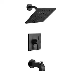 Glacier Bay Modern Single-Handle 1-Spray Tub and Shower Faucet 1.8 GPM in Matte Black (Valve Incl... | The Home Depot