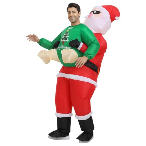 Searhmomo Inflatable Santa Costume for Adult, Christmas Inflatable Costume Santa Claus Blow Up Costumes for Men Women Christmas Cosplay Party | Amazon (US)