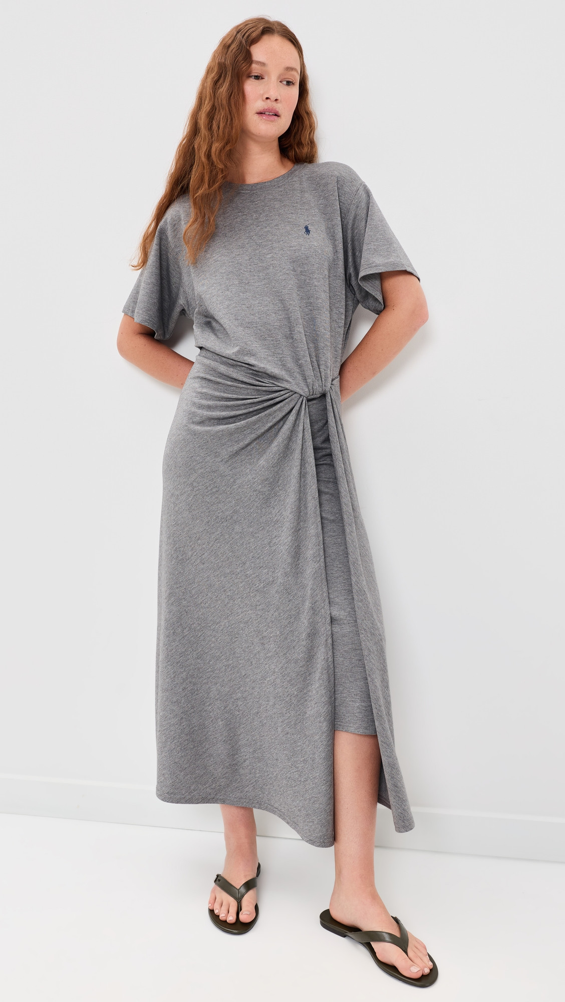 Polo Ralph Lauren Knit T-Shirt Dress COBBLESTONE HEATHER XL | Shopbop