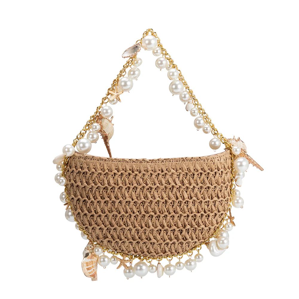 Sand Isla Small Straw Top Handle Bag | Melie Bianco | Melie Bianco