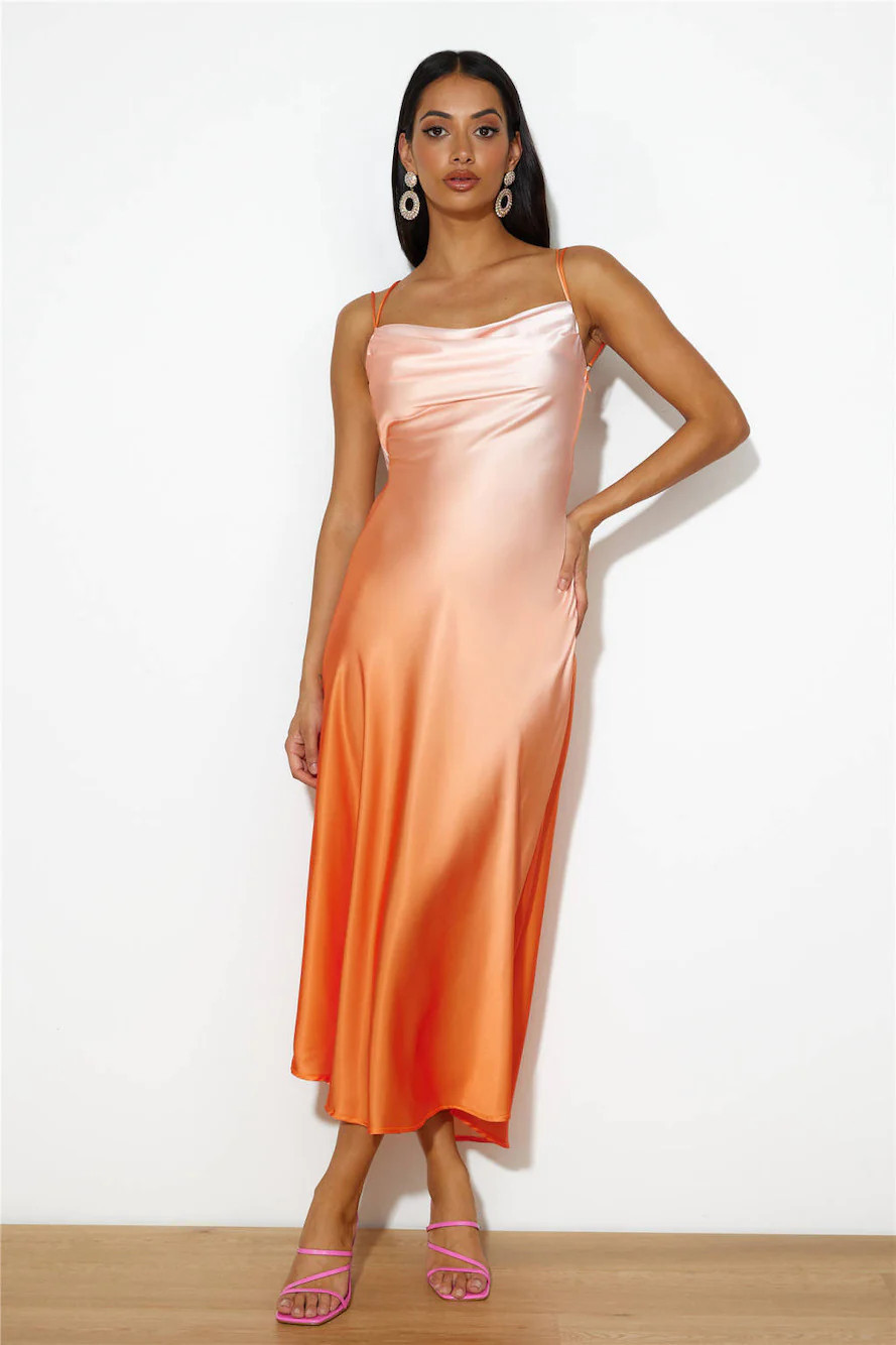 Luxe Ombre Midi Dress Orange | Hello Molly (AU)