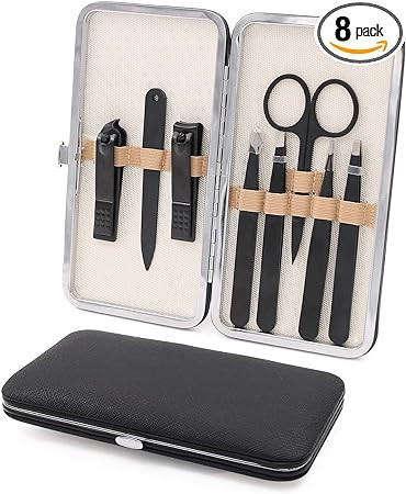 Fangze Tweezers and Fingernail Clippers - 8pcs Tweezers Nail Clippers Set Stainless Steel Manicur... | Amazon (US)