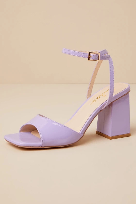 Faunna Lilac Patent Ankle Strap High Heel Sandals | Lulus