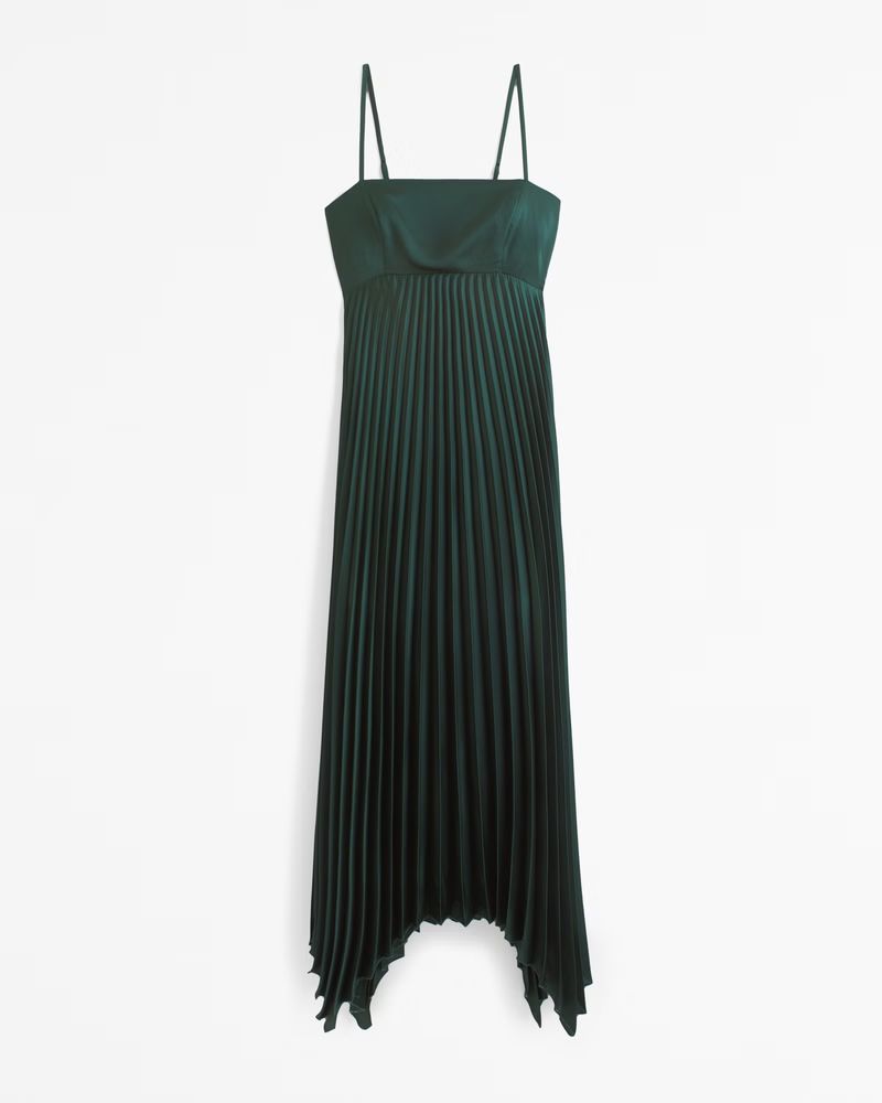 Women's The A&F Giselle Clasp-Back Pleated Midi Dress | Women's Dresses & Jumpsuits | Abercrombie... | Abercrombie & Fitch (US)