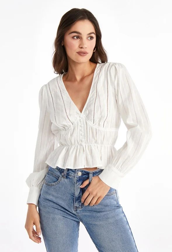 V-Neck Peplum Top | JustFab