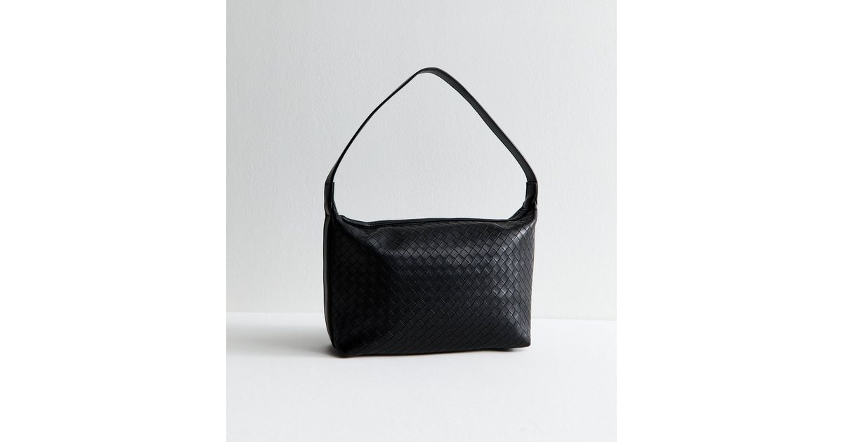 Black Woven Faux Leather Shoulder Bag
						
						Add to Saved Items
						Remove from Saved Ite... | New Look (UK)