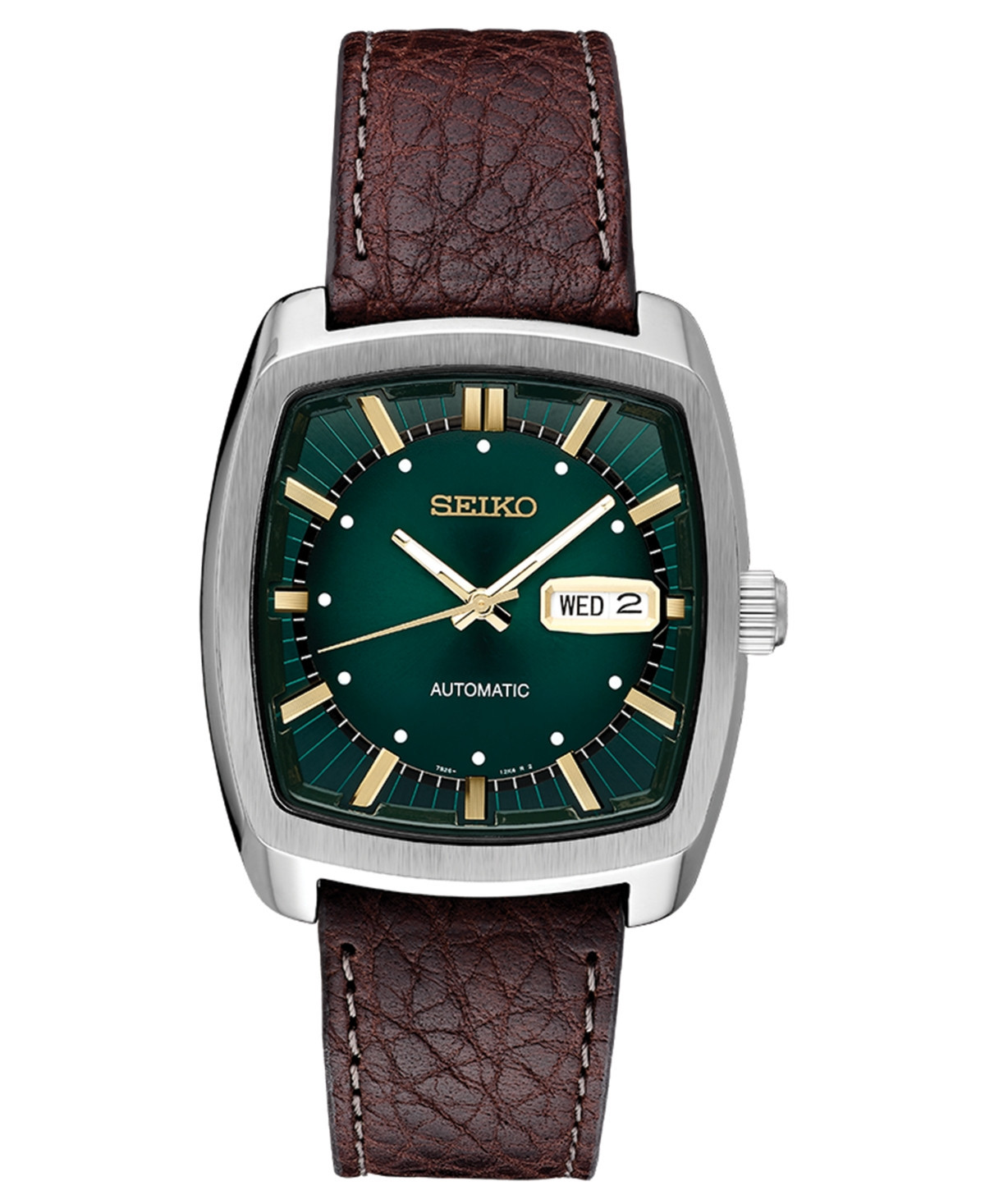 Seiko Men's Automatic Recraft Brown Leather Strap Watch 40mm | Macy's
