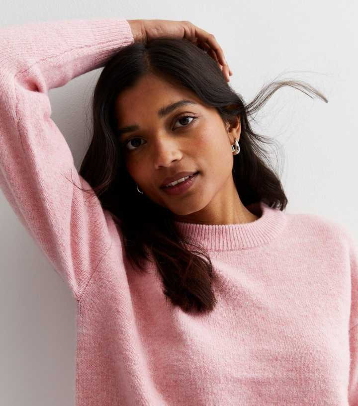 Pink Knit Crew Neck Jumper
						
						Add to Saved Items
						Remove from Saved Items | New Look (UK)