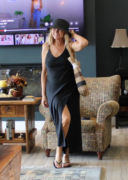 This slip dress is so comfortable, well made and fully lined. True to size with room. I’m in a small and it is a relaxed fit. The hat is perfect and adjustable! I’m linking all the colors! I have the floral and green one and the light colored hat! Perfect summer dress!

#LTKStyleTip