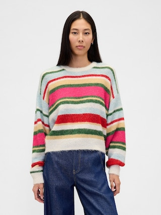 Fuzzy Oversized Crewneck Sweater | Gap (CA)