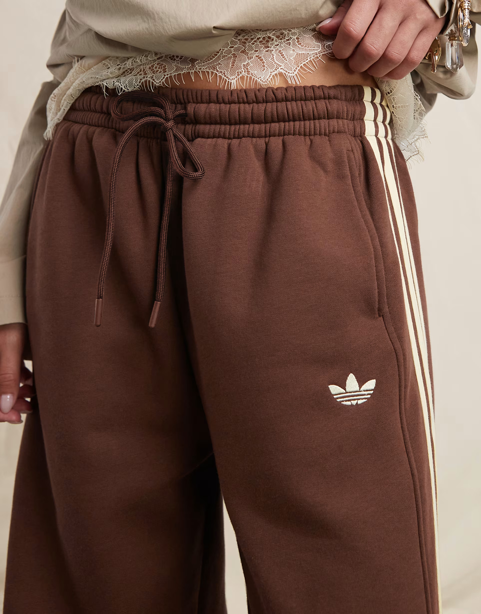 adidas Originals x ASOS barrel leg jogger in brown | ASOS (Global)