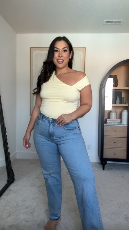 Midsize spring outfit idea from Abercrombie 🤍

Butter yellow, business casual, off the shoulder top, asymmetrical top, curvy denim, spring trends 2024, business casual outfit idea

#LTKSeasonal #LTKstyletip #LTKmidsize