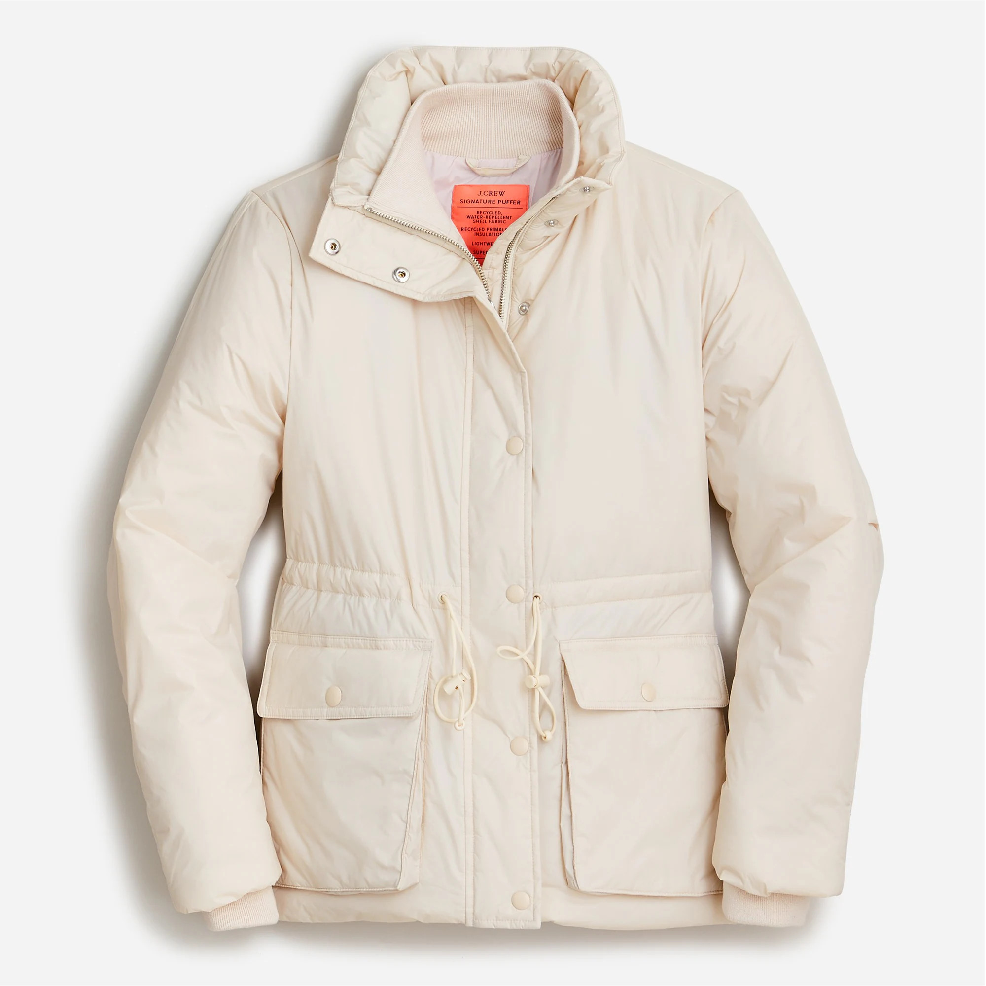 Lightweight cinched-waist puffer jacket | J. Crew US