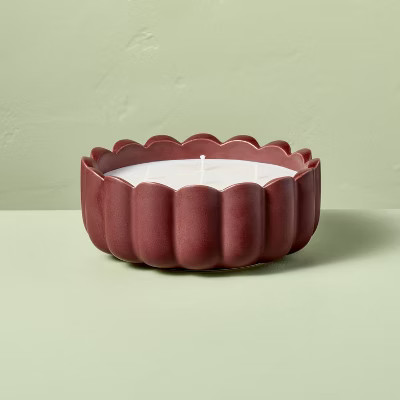 6 Wick Ceramic Scalloped Rim Jar Candle 42oz - Hearth & Hand™ with Magnolia | Target