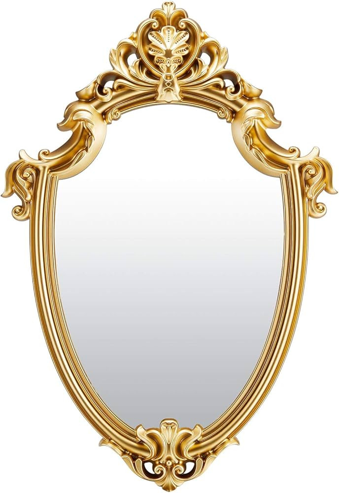 OMIRO Decorative Wall Mirror of Gold Shield Shape, 16" L x 11" W | Amazon (US)