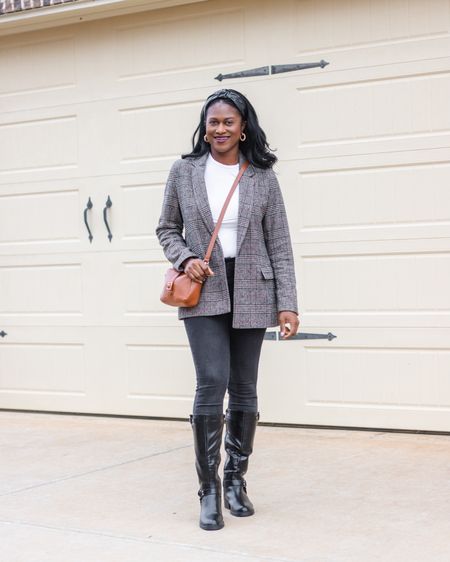 Hello, November! Temperatures have finally dropped and is cool enough to wear boots now! 😆🩵🙌🏾 #bootseason

I could not wait to pull out my fall wardrobe and put on a pair of knee high boots! Opted for the Maddox Flat Boot that I got from @justfabonline, and paired it with a plaid wool blazer and black skinny jeans. 

This is a simple but chic look to wear to the office, if they’re laid back and casual, to grab lunch with some friends, or to a casual school/family function. 

#LTKstyletip #LTKworkwear #LTKshoecrush