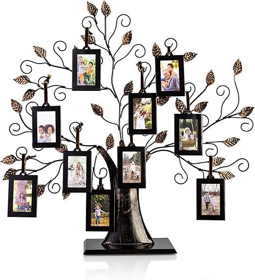 Klikel Family Tree Picture Frame Display With 10 Hanging Picture Photo Frames - Large 20 X 18 Met... | Amazon (US)