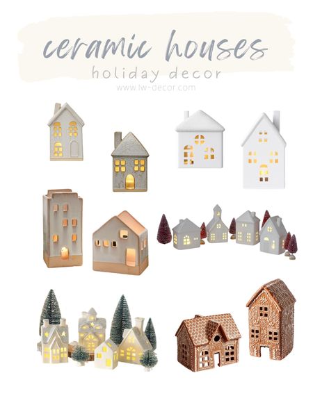 Holiday home decor : these ceramic houses are perfect for styling shelves and console tables. 

holiday decor; Christmas decor; neutral decor 

#LTKHoliday #LTKhome #LTKstyletip