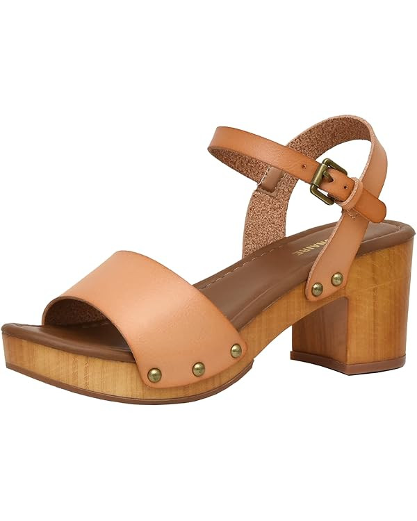 CUSHIONAIRE Women's Sloan Faux Wood Sandal +Memory Foam Insole & LiteSole Technology -Wide Widths... | Amazon (US)