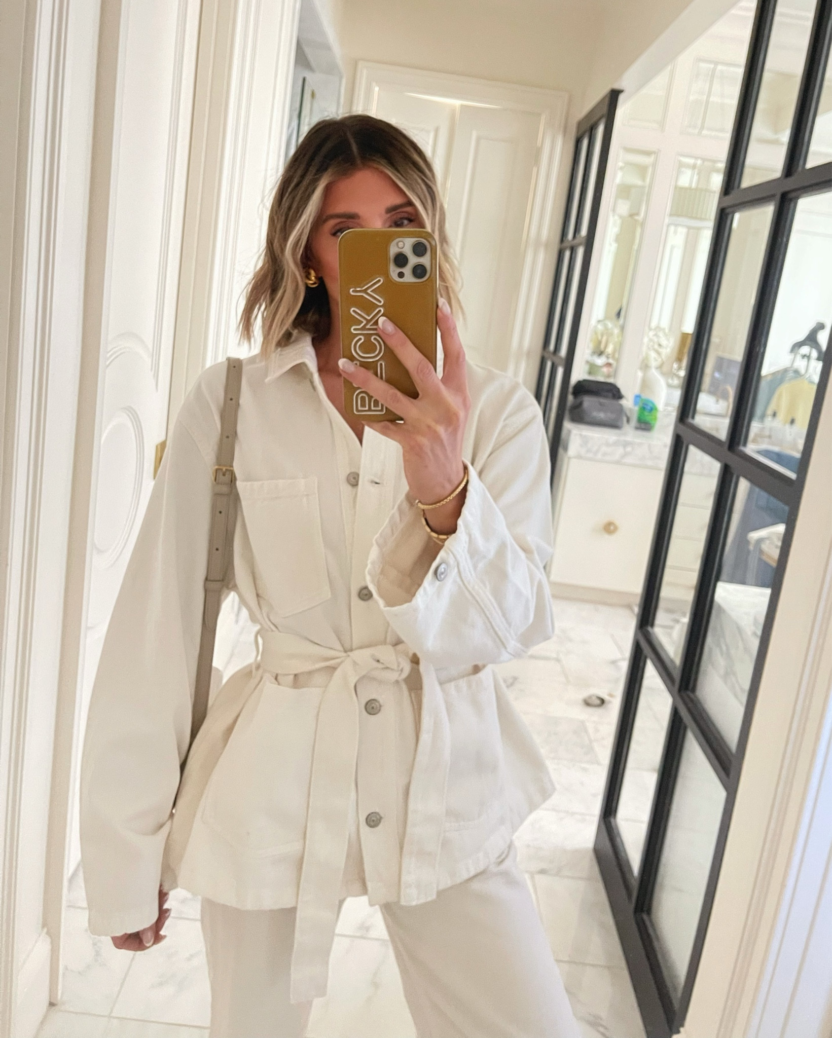 What I'm wearing today. I love this belted denim jacket from Zara. I'm wearing size small and has an oversized fit. 

#LTKFindsUnder100 #LTKFindsUnder50