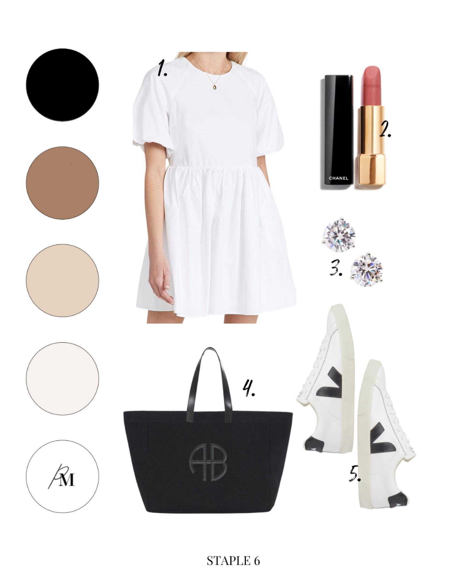 short balloon mini dress 
anine bing tote 
chanel rouge lipstick 
veja sneakers 

#LTKFind #LTKSeasonal #LTKstyletip