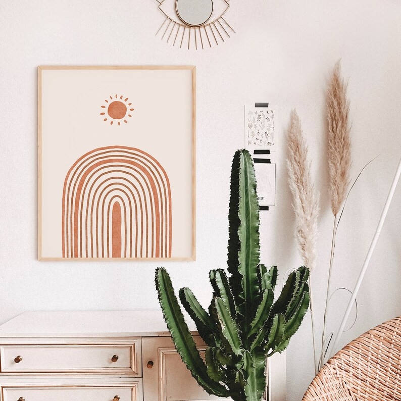 Abstract Rainbow Printable Wall Art Digital Print Neutral Wall Art Boho Decor Abstract Art Print ... | Etsy (US)