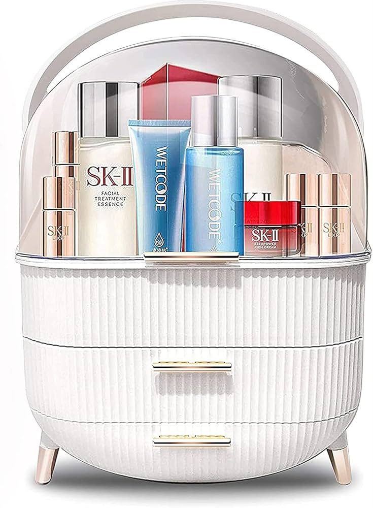 Jeezi Makeup Storage Box Countertop Organizer (White) | Amazon (US)