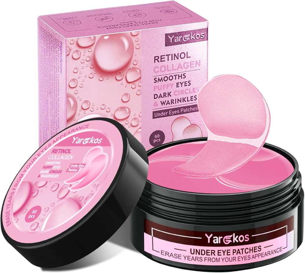 Lot de 60 masques hydratants pour les yeux - Rose - Collagène rose - Hydrogel anti-âge - 30 pai... | Amazon (FR)